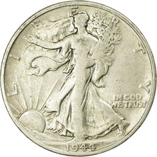 Coin, United States, Walking Liberty Half Dollar, Half Dollar, 1944, U.S. Mint