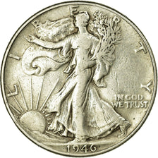 Coin, United States, Walking Liberty Half Dollar, Half Dollar, 1946, U.S. Mint