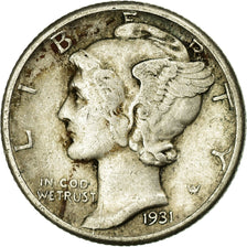 Coin, United States, Mercury Dime, Dime, 1931, U.S. Mint, Philadelphia