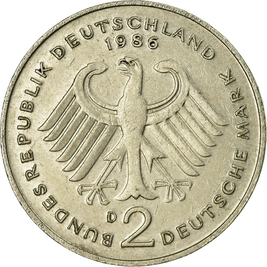 Münze, Bundesrepublik Deutschland, 2 Mark, 1986, Munich, SS, Copper-Nickel Clad