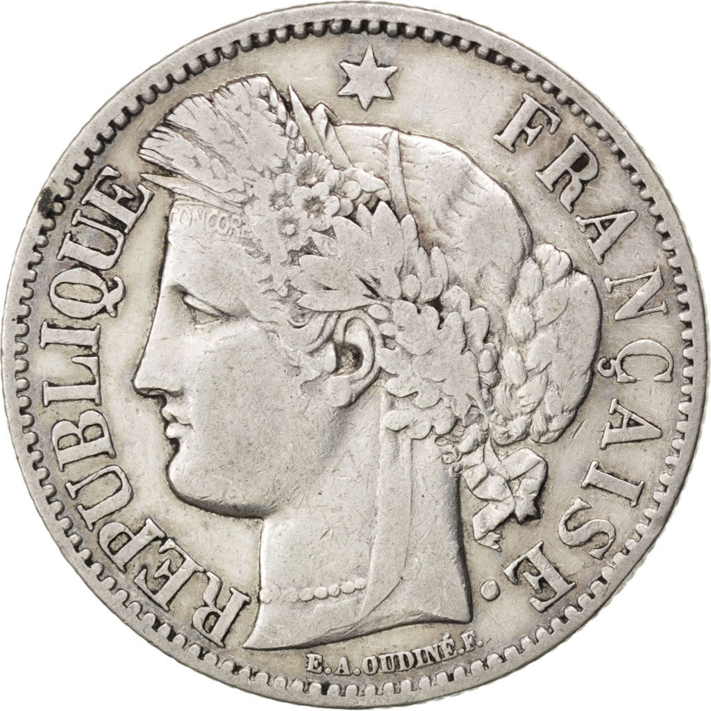Coin, France, Cérès, 2 Francs, 1870, Paris, VF(30-35), Silver, KM:816.1