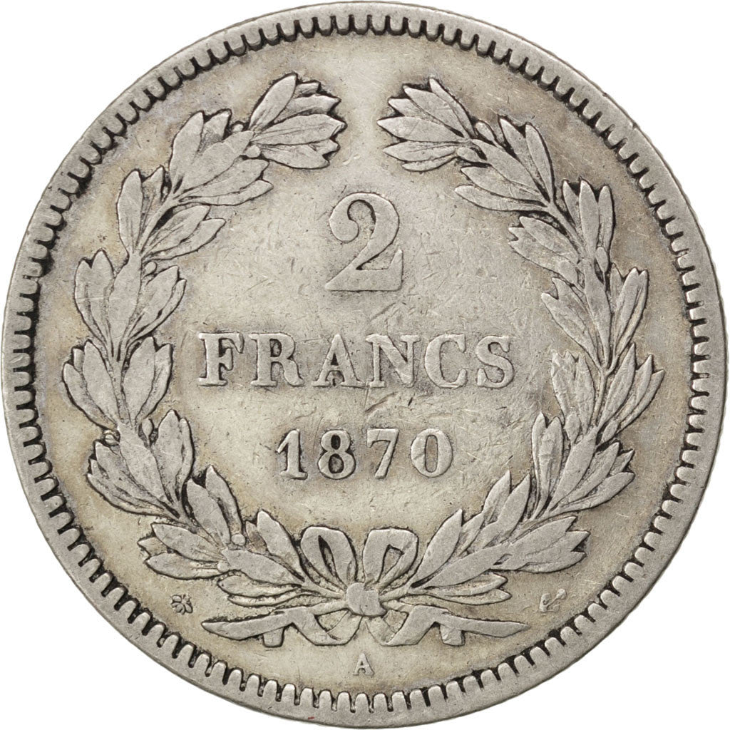 Coin, France, Cérès, 2 Francs, 1870, Paris, VF(30-35), Silver, KM:816.1
