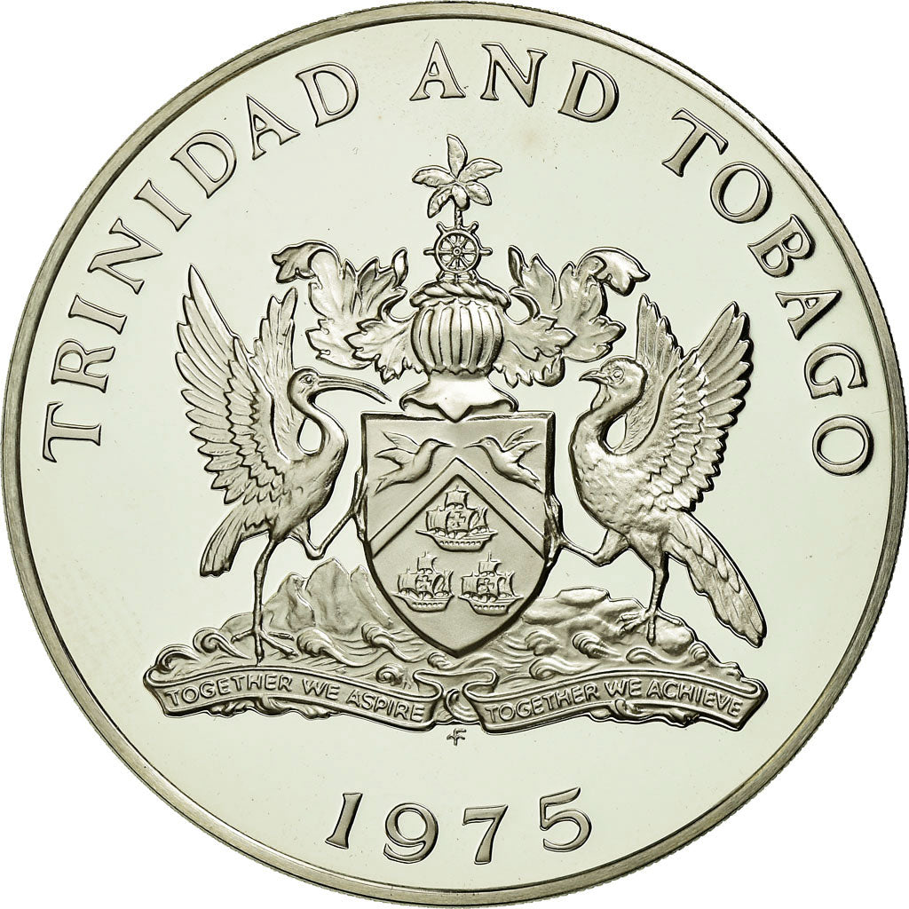 Coin, TRINIDAD & TOBAGO, 10 Dollars, 1975, Franklin Mint, Proof, MS(65-70)