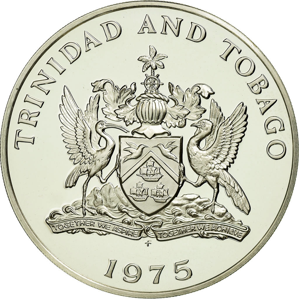 Coin, TRINIDAD & TOBAGO, 5 Dollars, 1975, Franklin Mint, Proof, MS(65-70)