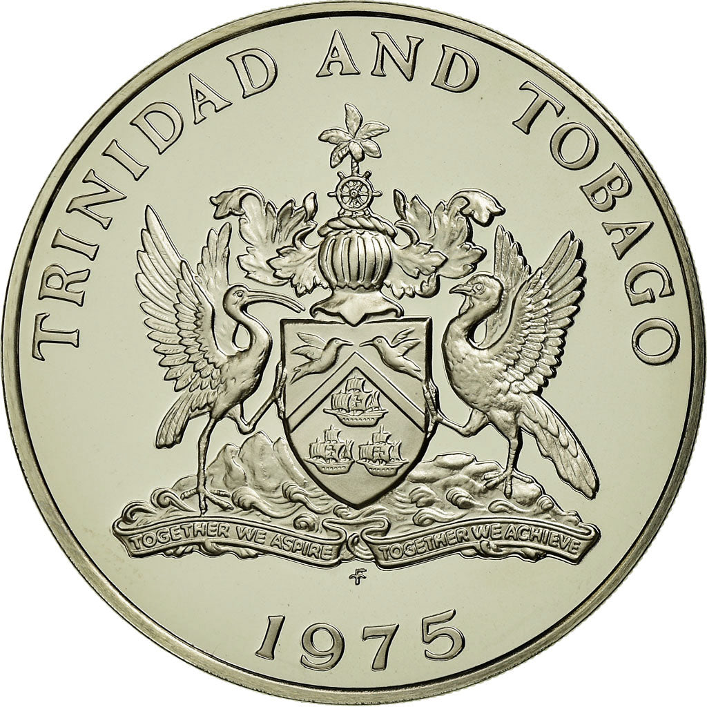 Coin, TRINIDAD & TOBAGO, Dollar, 1975, Franklin Mint, Proof, MS(65-70)