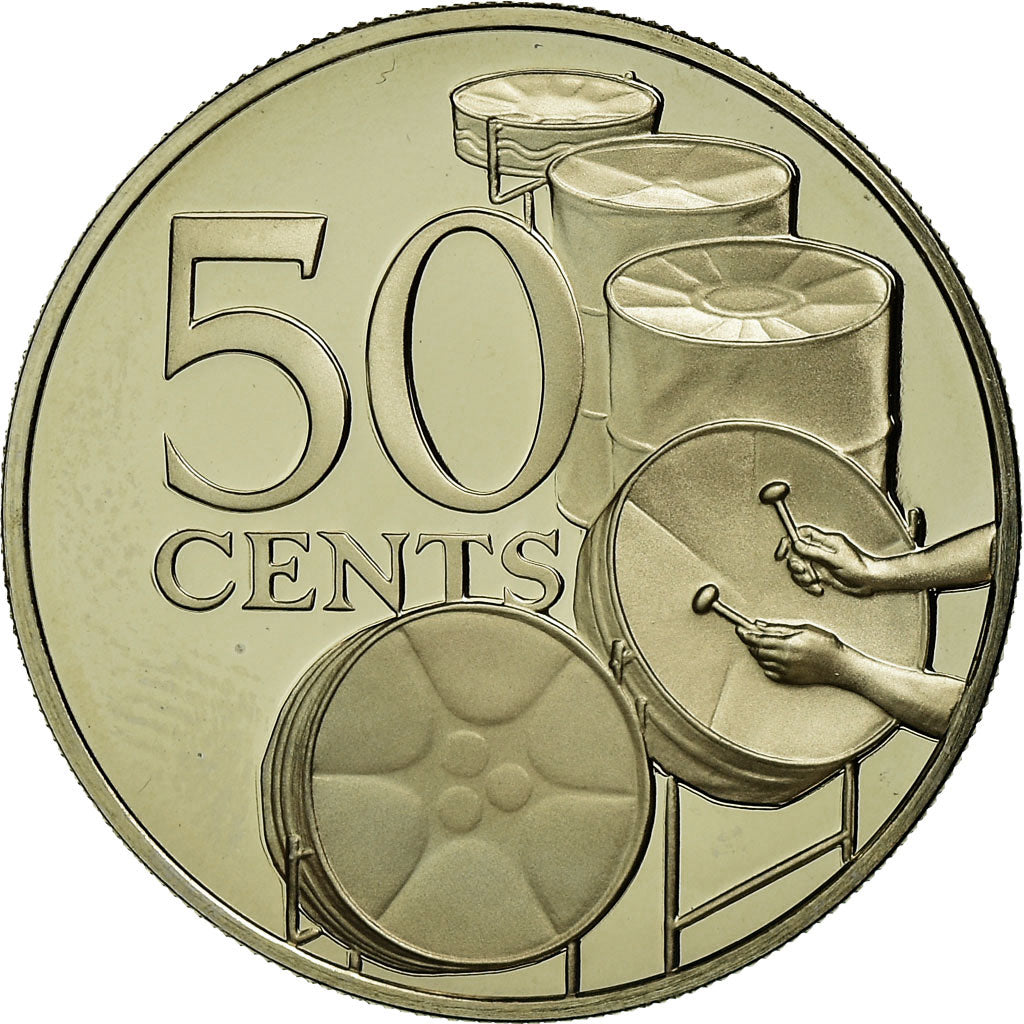 Coin, TRINIDAD & TOBAGO, 50 Cents, 1975, Franklin Mint, MS(65-70)