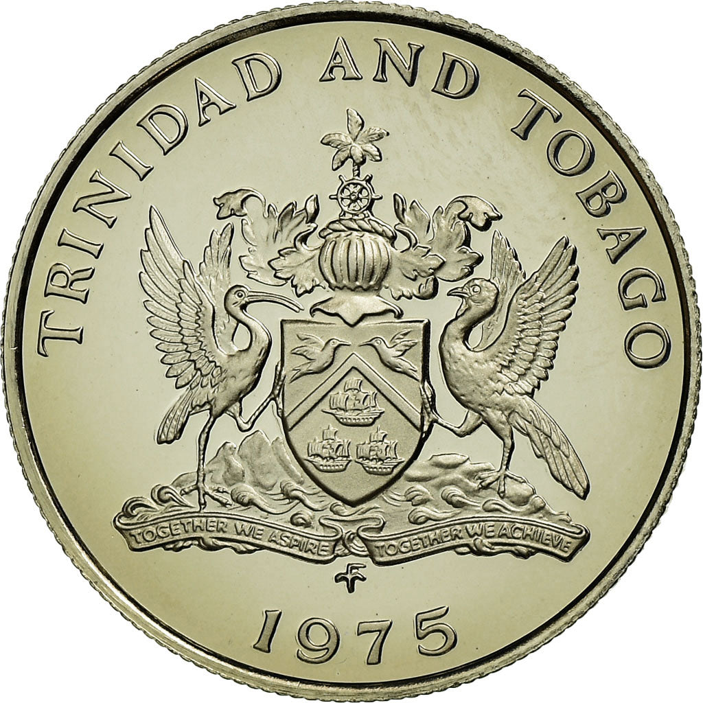 Coin, TRINIDAD & TOBAGO, 25 Cents, 1975, Franklin Mint, Proof, MS(65-70)