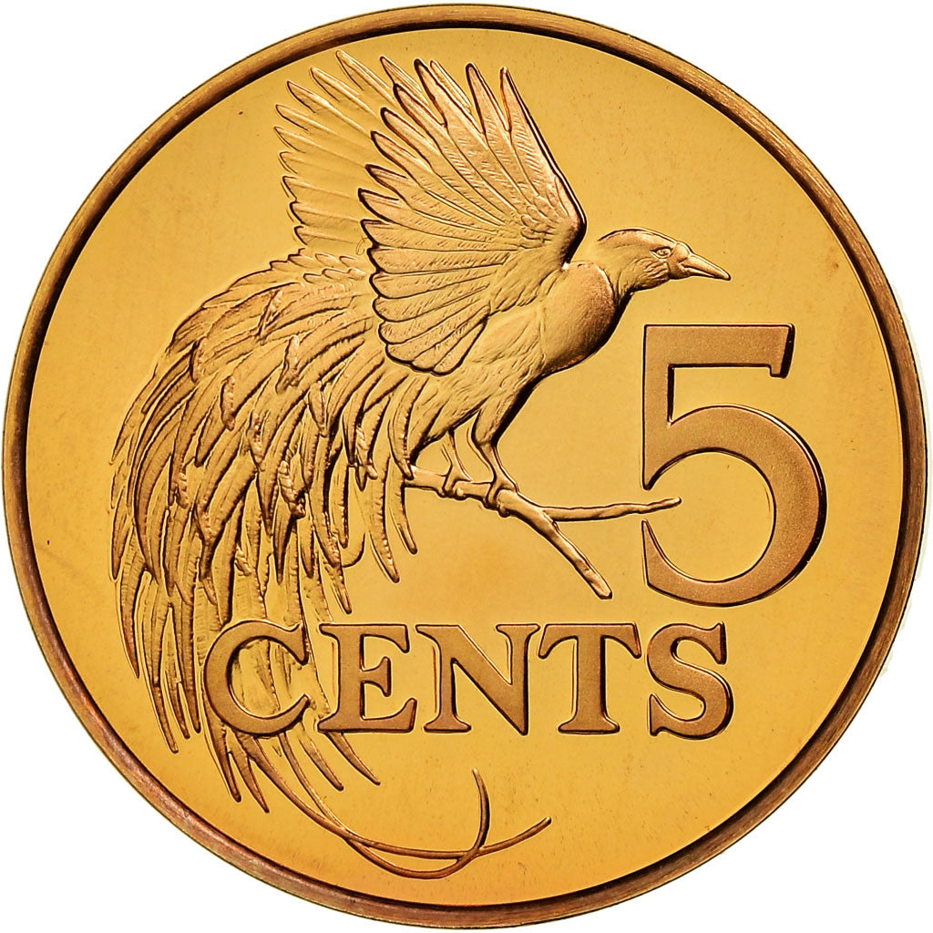 Coin, TRINIDAD & TOBAGO, 5 Cents, 1975, Franklin Mint, Proof, MS(65-70), Bronze