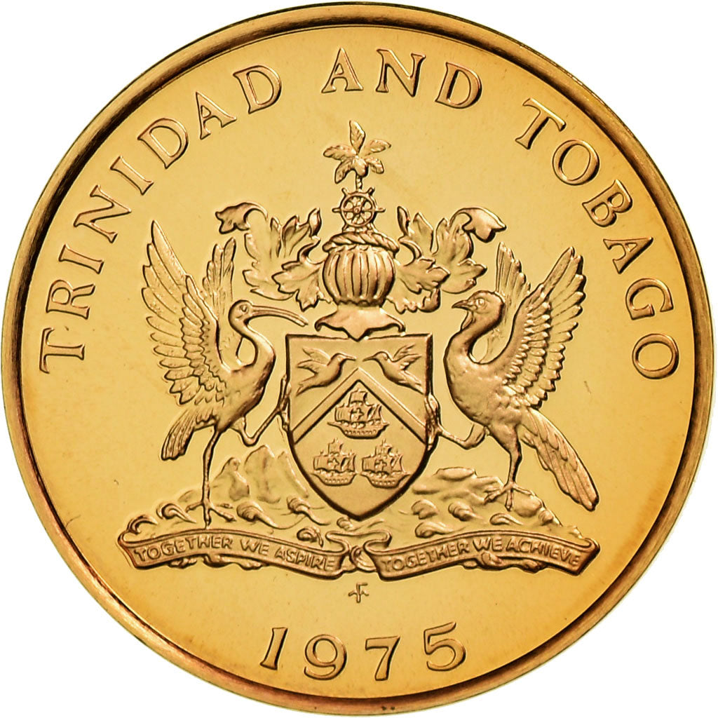 Coin, TRINIDAD & TOBAGO, Cent, 1975, Franklin Mint, Proof, MS(65-70), Bronze
