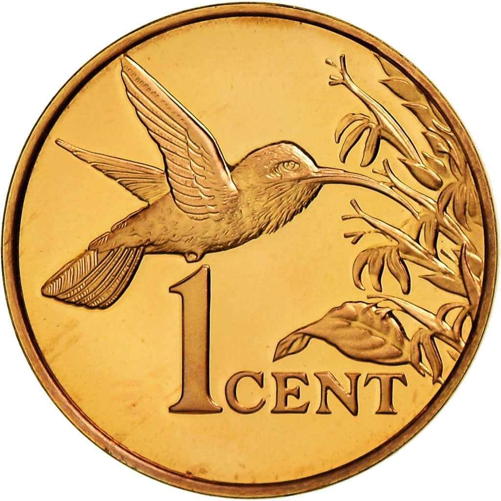 Coin, TRINIDAD & TOBAGO, Cent, 1975, Franklin Mint, Proof, MS(65-70), Bronze