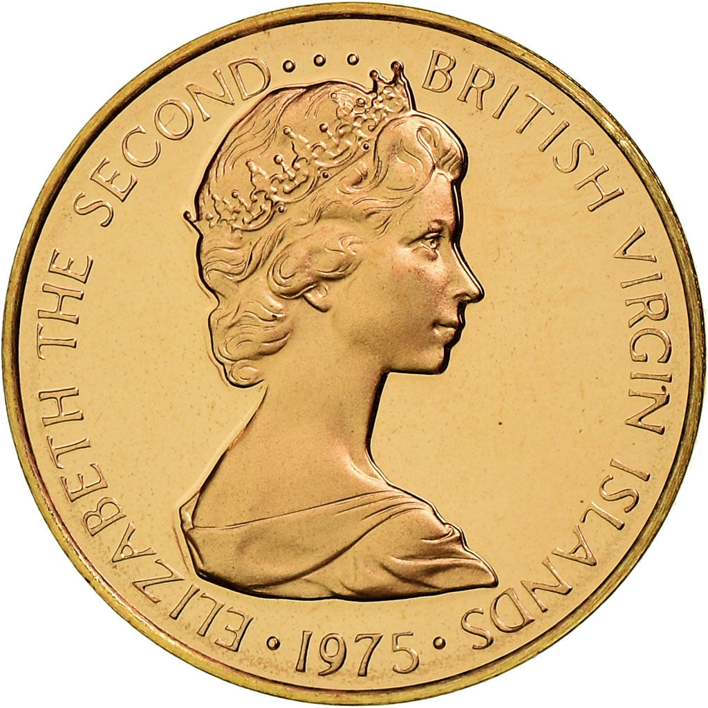 Coin, BRITISH VIRGIN ISLANDS, Elizabeth II, Cent, 1975, Franklin Mint, U.S.A.