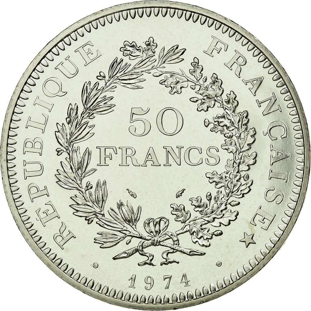 Moneta, Francia, Hercule, 50 Francs, 1974, Paris, FDC, Argento, KM:941.1