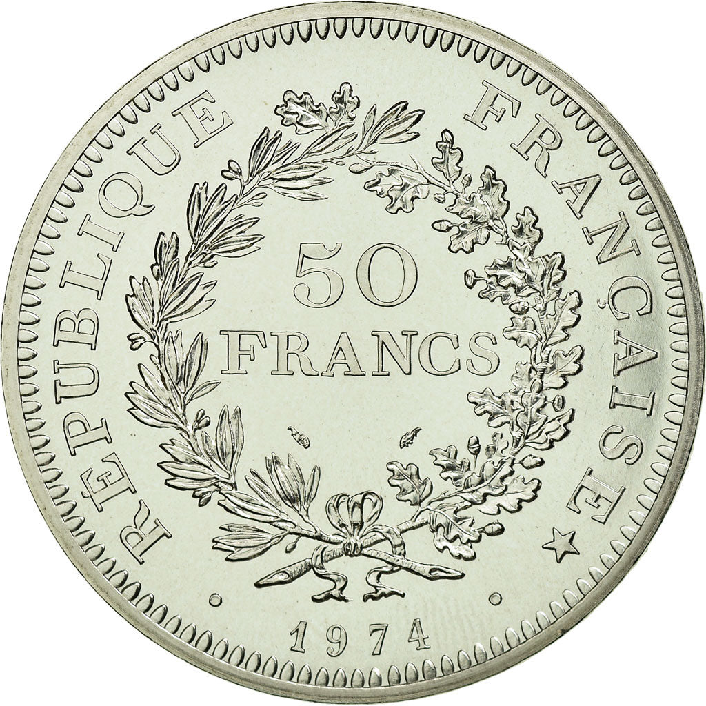 Moneta, Francia, Hercule, 50 Francs, 1974, Paris, FDC, Argento, KM:941.1