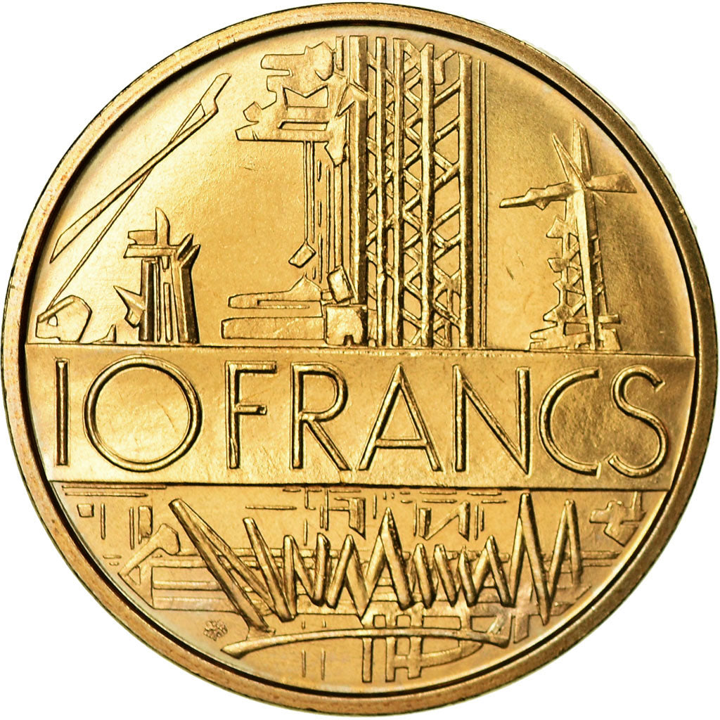 Moeda, França, Mathieu, 10 Francs, 1974, Paris, MS(65-70), Níquel-Latão