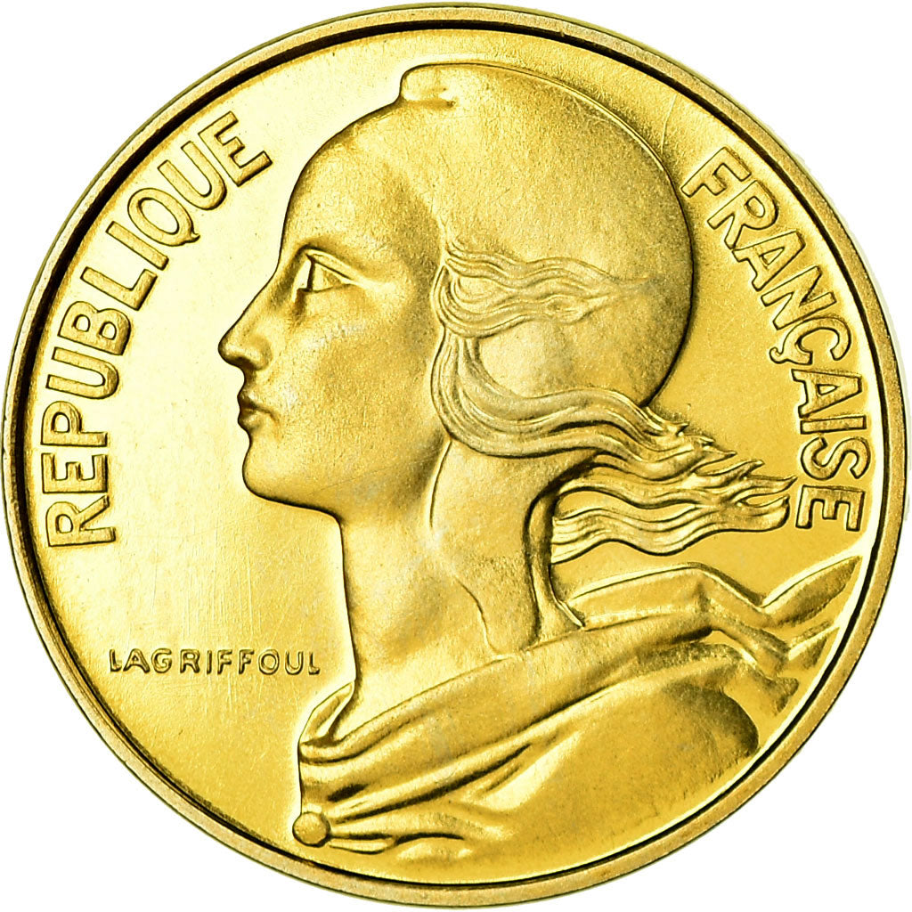 Munten, Frankrijk, Marianne, 10 Centimes, 1974, Paris, FDC, Aluminum-Bronze