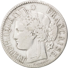 FRANCE, Cérès, 2 Francs, 1871, Bordeaux, KM #816.2, VF(20-25), Silver, Gadoury #