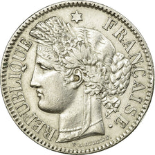 Moneda, Francia, Cérès, 2 Francs, 1871, Bordeaux, MBC+, Plata, KM:816.2