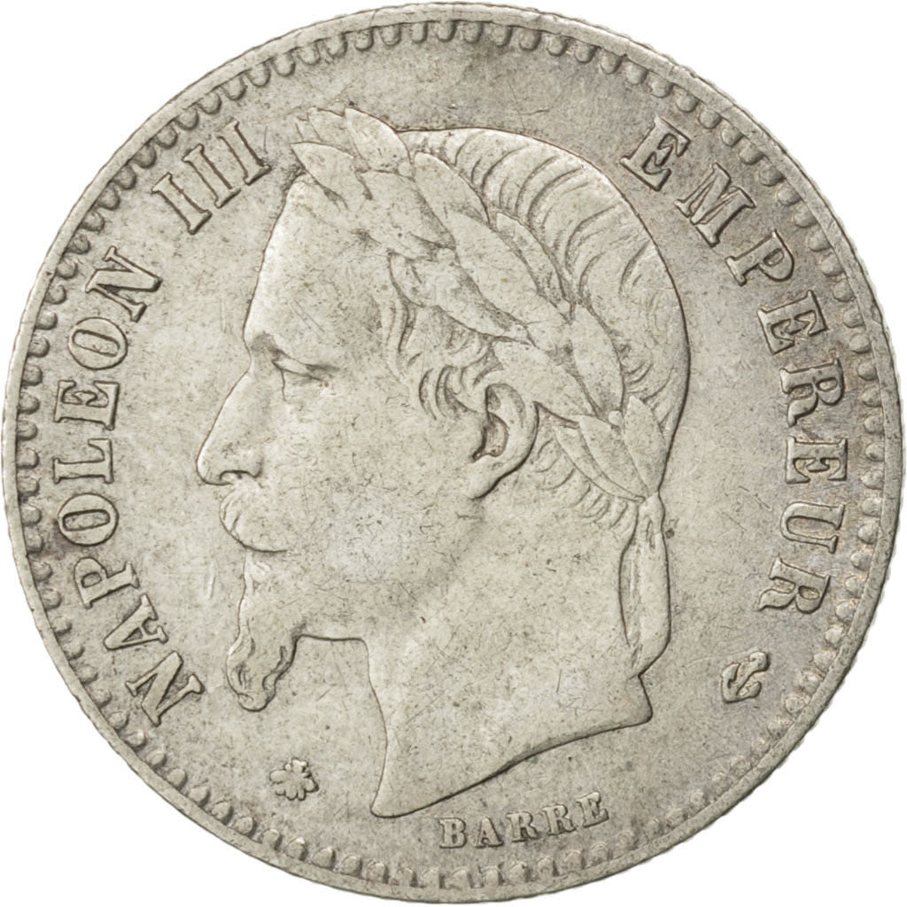 FRANCE, 50 Centimes, 1865, Paris, KM #814.1, EF(40-45), Silver, Gadoury #417,...
