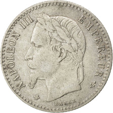 FRANCE, 50 Centimes, 1865, Paris, KM #814.1, EF(40-45), Silver, Gadoury #417,...