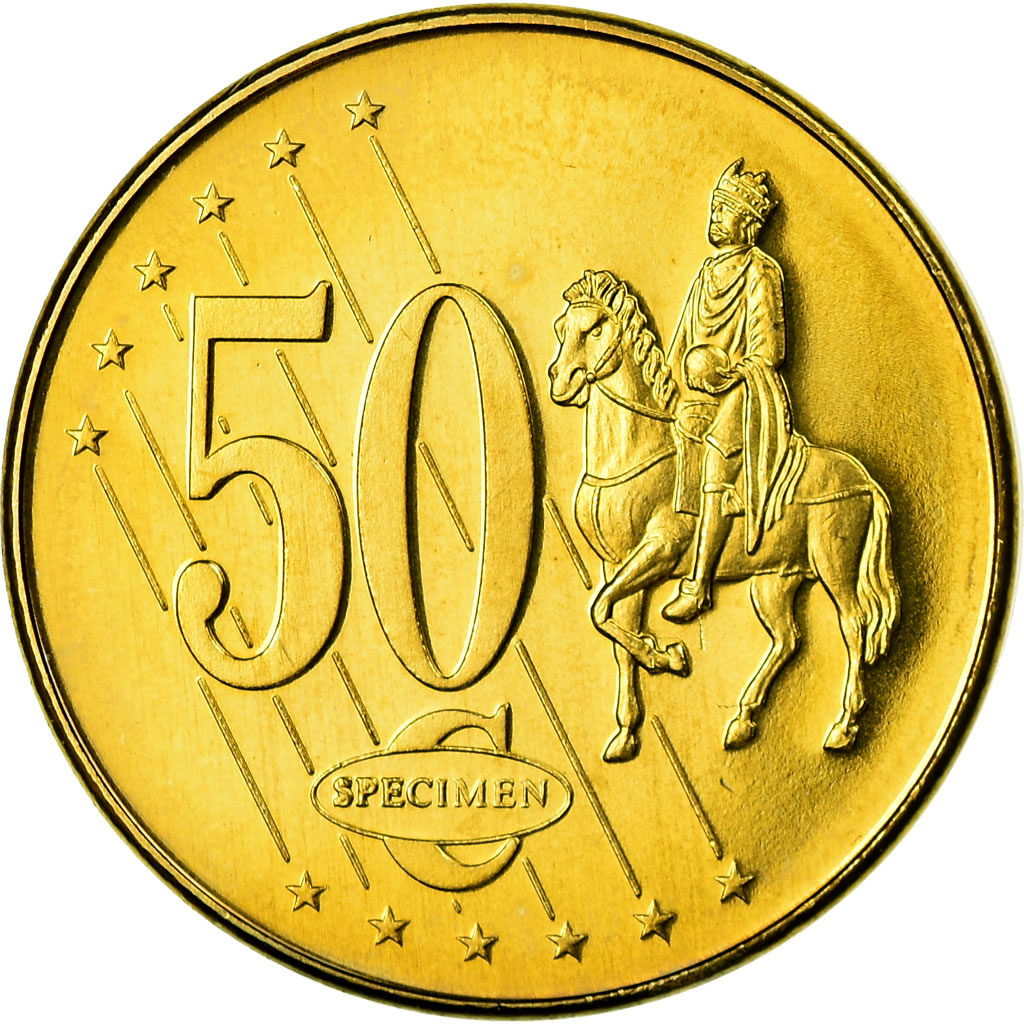 Węgry, Fantasy euro patterns, 50 Euro Cent, 2003, MS(65-70), Mosiądz