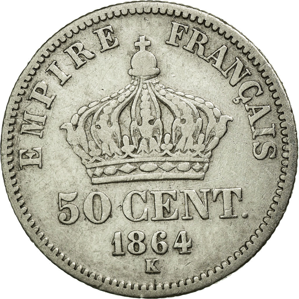 Coin, France, Napoleon III, Napoléon III, 50 Centimes, 1864, Bordeaux