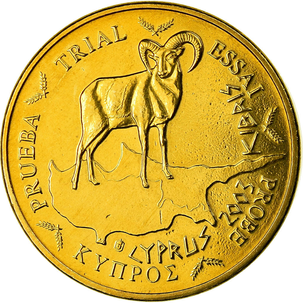 Cypr, Fantasy euro patterns, 10 Euro Cent, 2003, MS(65-70), Mosiądz