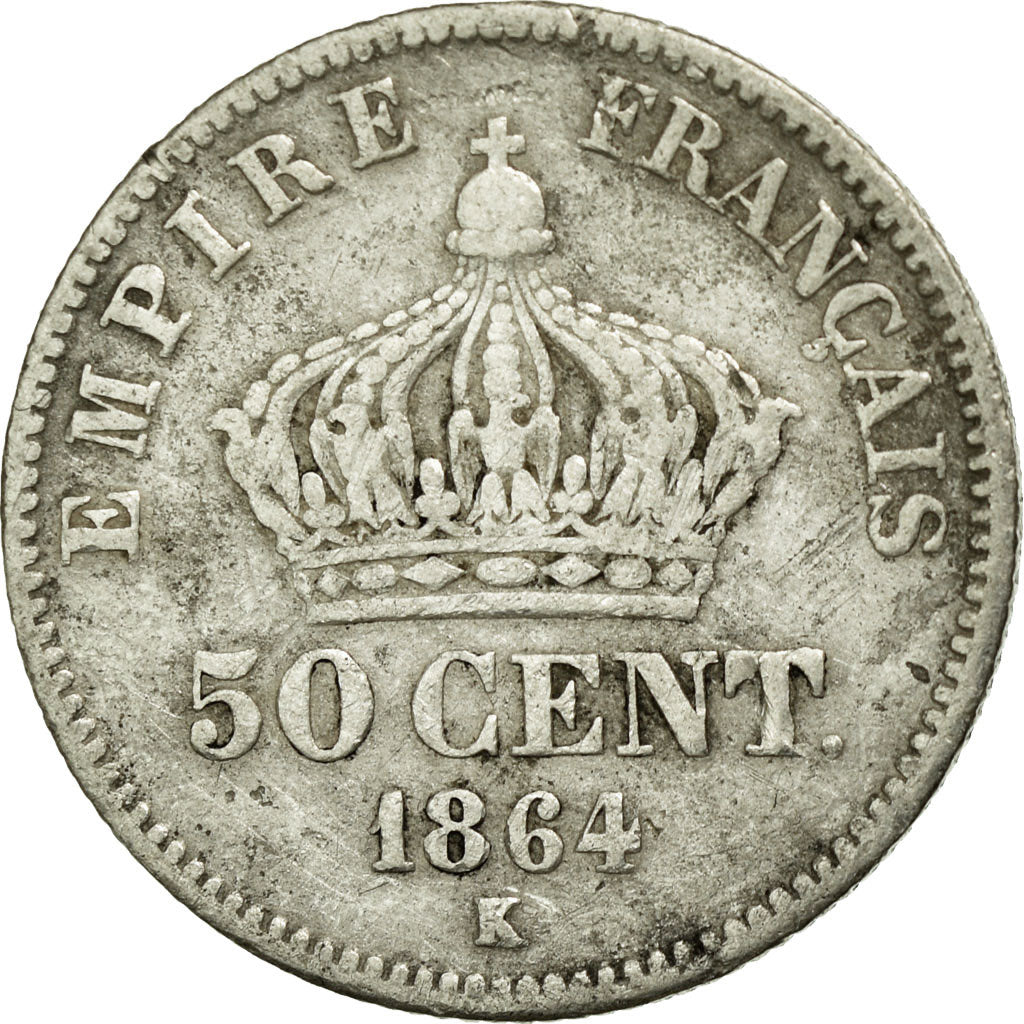 Coin, France, Napoleon III, Napoléon III, 50 Centimes, 1864, Bordeaux
