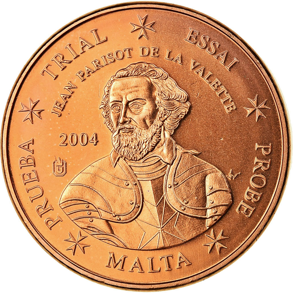 Malta, Fantasy euro patterns, Euro Cent, 2004, FDC, Rame