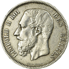 Coin, Belgium, Leopold II, 5 Francs, 5 Frank, 1873, EF(40-45), Silver, KM:24