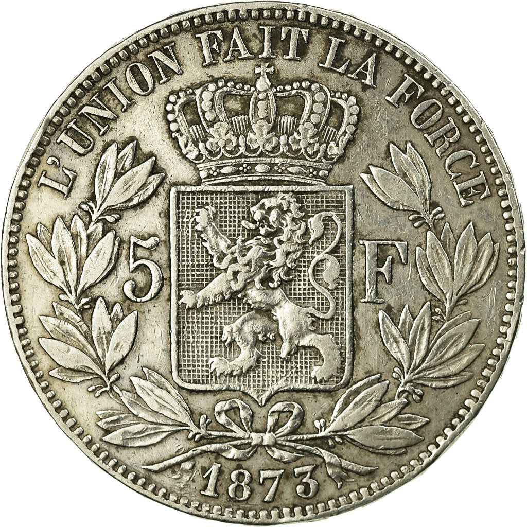 Coin, Belgium, Leopold II, 5 Francs, 5 Frank, 1873, EF(40-45), Silver, KM:24