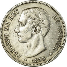 Coin, Spain, Alfonso XII, 5 Pesetas, 1875, Madrid, EF(40-45), Silver, KM:671
