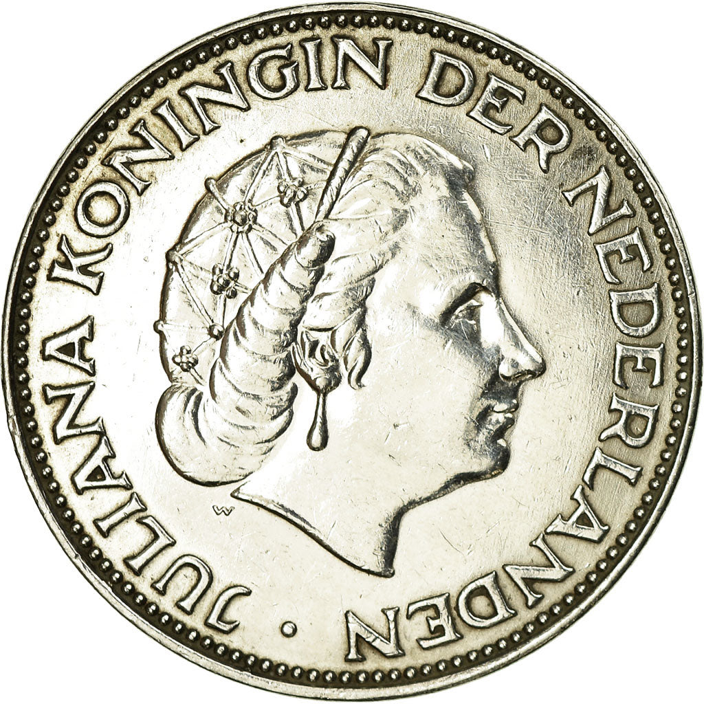 Moneta, Holandia, Juliana, 2-1/2 Gulden, 1960, AU(55-58), Srebro, KM:185