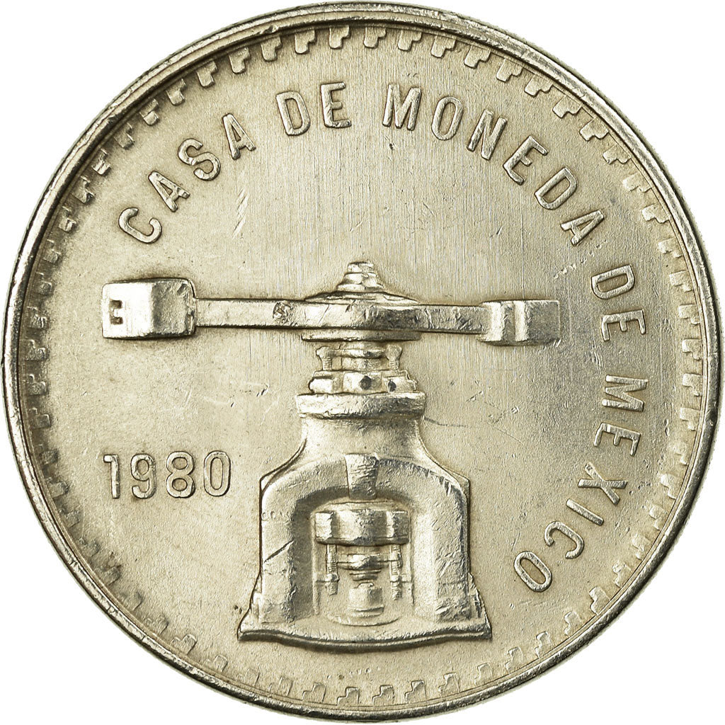 Moneda, México, Onza, 1980, Mexico City, MBC, Plata, KM:M49b.5