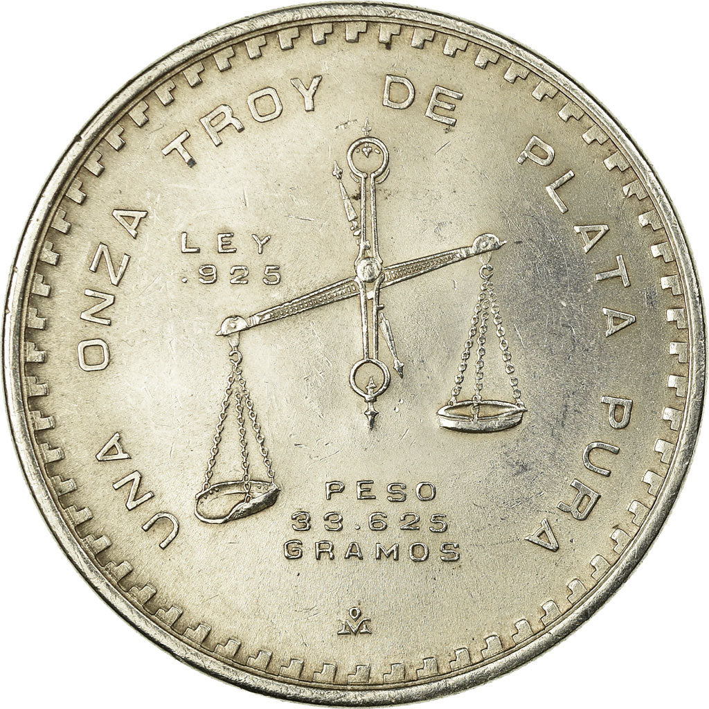 Moneda, México, Onza, 1980, Mexico City, MBC, Plata, KM:M49b.5