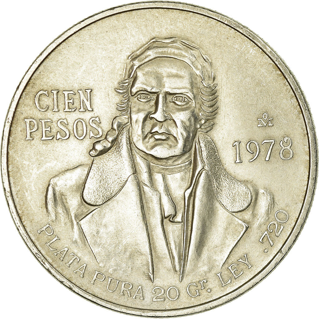 Moneda, México, 100 Pesos, 1978, Mexico City, MBC, Plata, KM:483.2