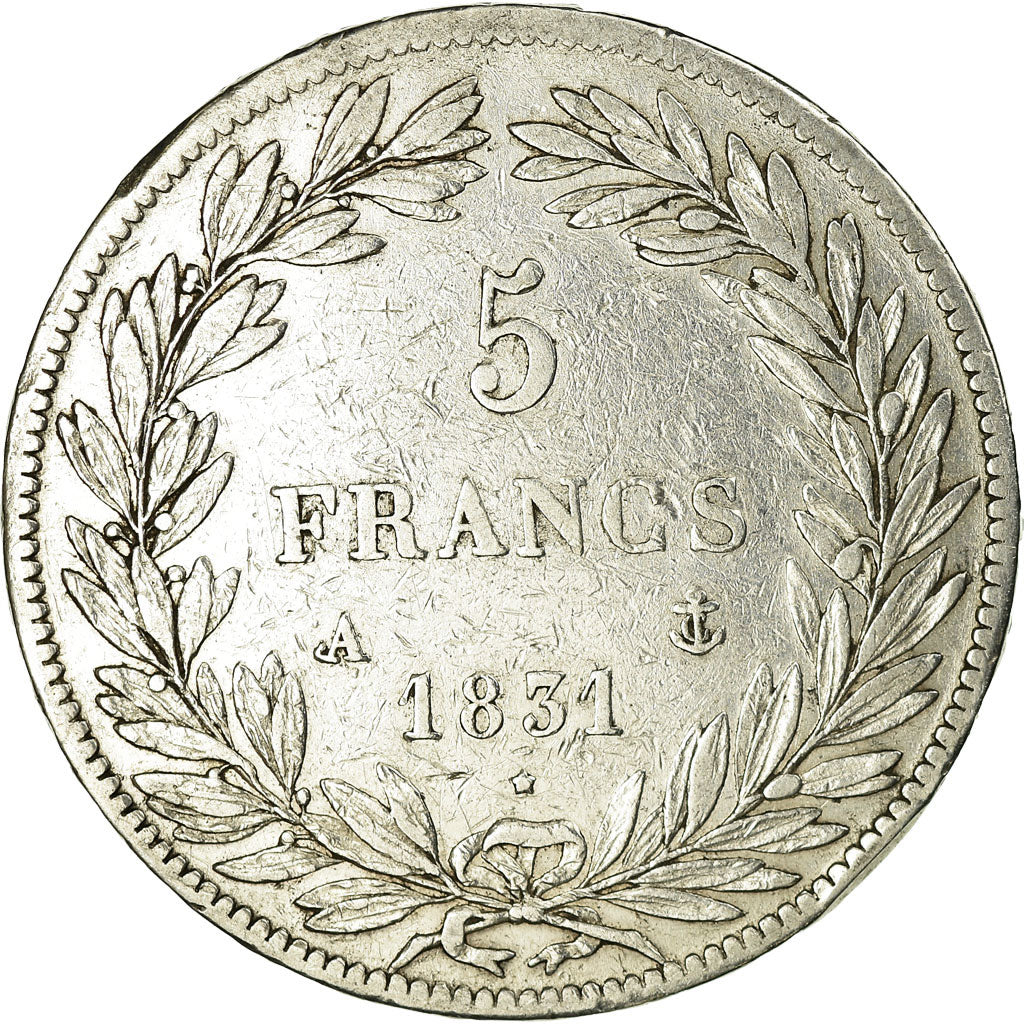 Coin, France, Louis-Philippe, 5 Francs, 1831, Paris, VF(30-35), Silver