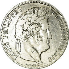 Moneta, Francia, Louis-Philippe, 5 Francs, 1837, Paris, MB+, Argento, KM:749.1