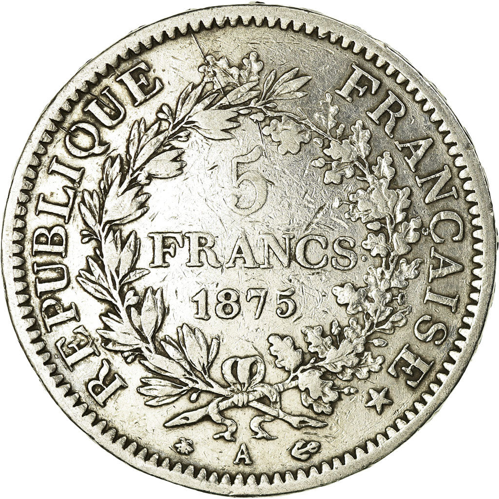 Coin, France, Hercule, 5 Francs, 1875, Paris, VF(30-35), Silver, KM:820.1