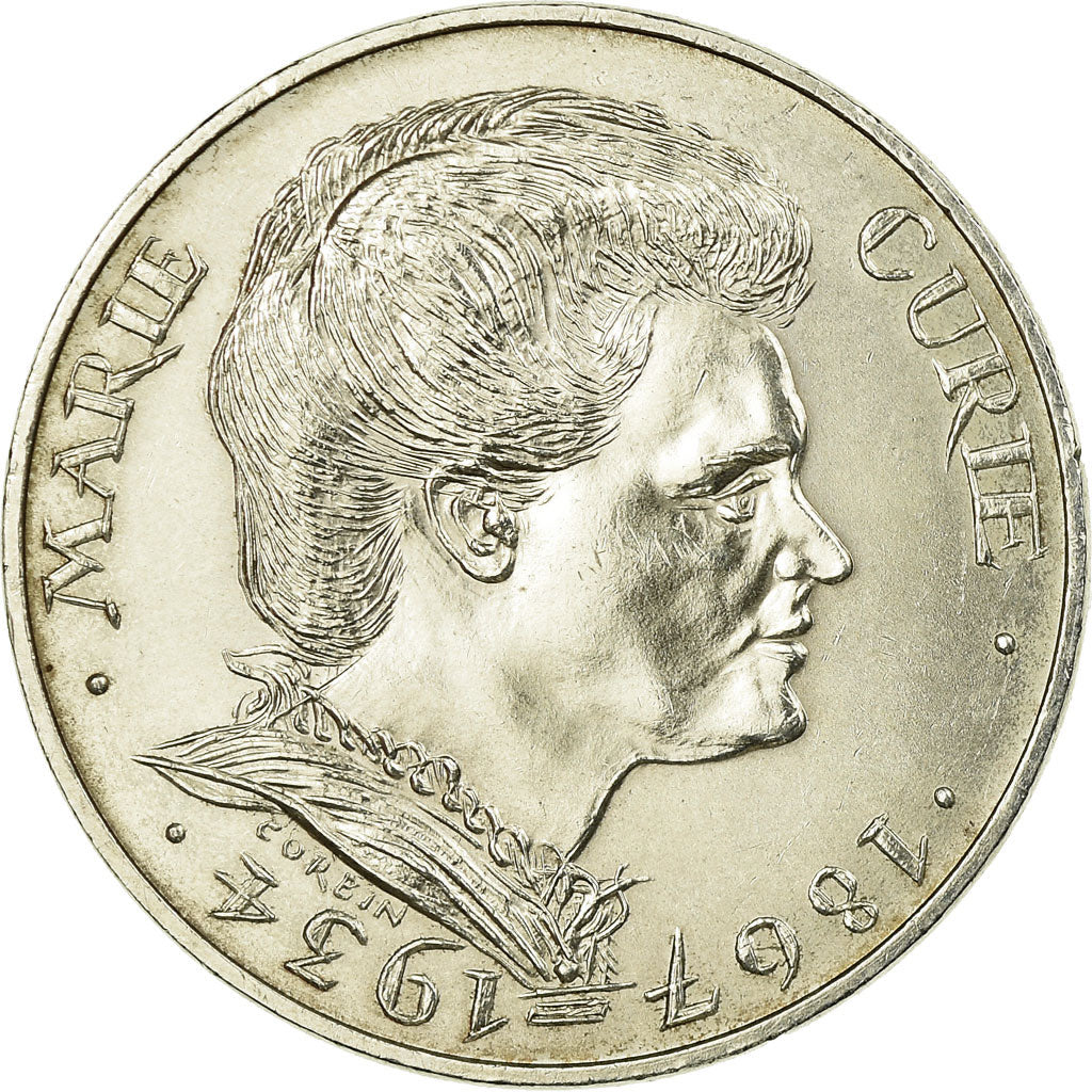 Moeda, França, Marie Curie, 100 Francs, 1984, AU(55-58), Prata, KM:955