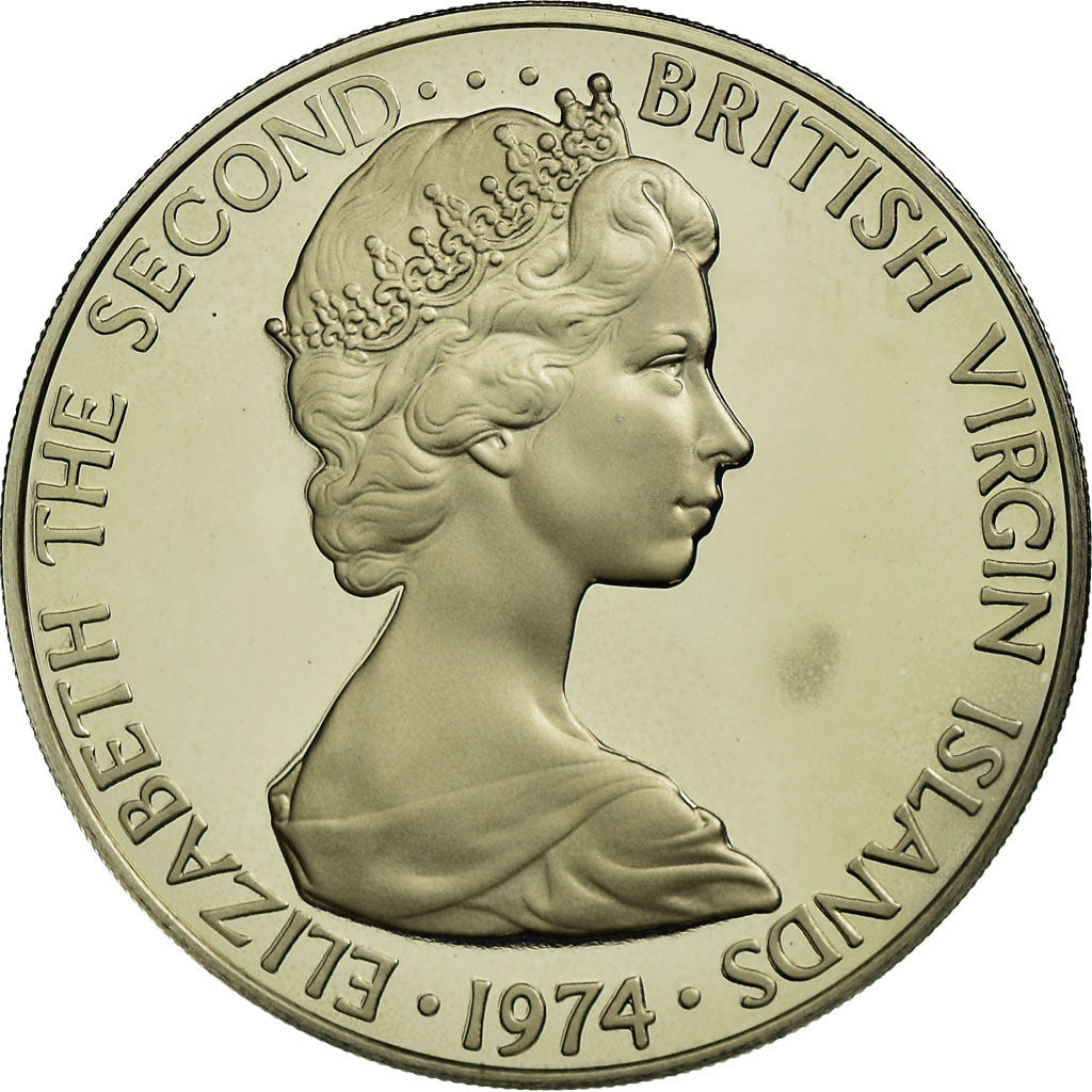 Coin, BRITISH VIRGIN ISLANDS, Elizabeth II, 50 Cents, 1974, Franklin Mint