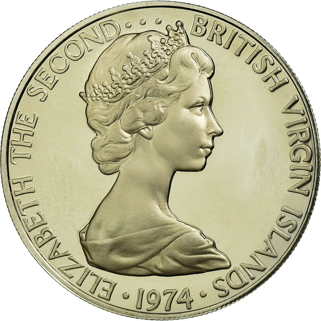 Coin, BRITISH VIRGIN ISLANDS, Elizabeth II, 25 Cents, 1974, Franklin Mint