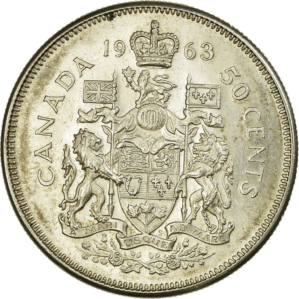 Coin, Canada, Elizabeth II, 50 Cents, 1963, Royal Canadian Mint, Ottawa