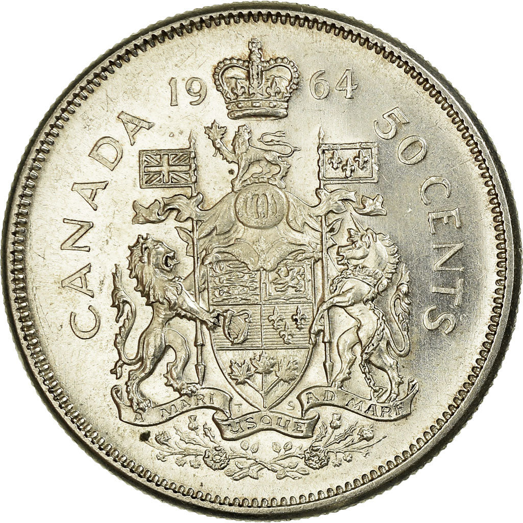 Coin, Canada, Elizabeth II, 50 Cents, 1964, Royal Canadian Mint, Ottawa
