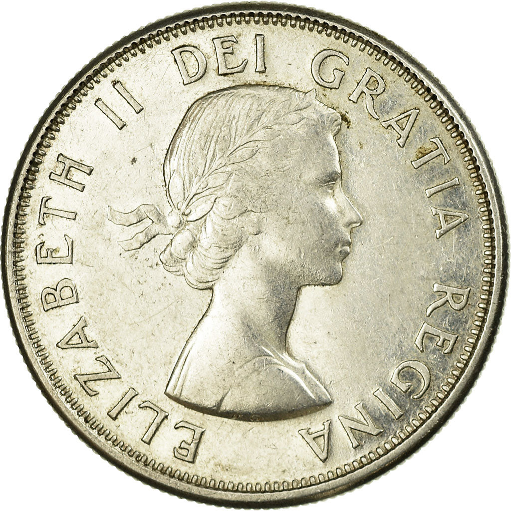 Moneta, Canada, Elizabeth II, 50 Cents, 1961, Royal Canadian Mint, Ottawa, BB