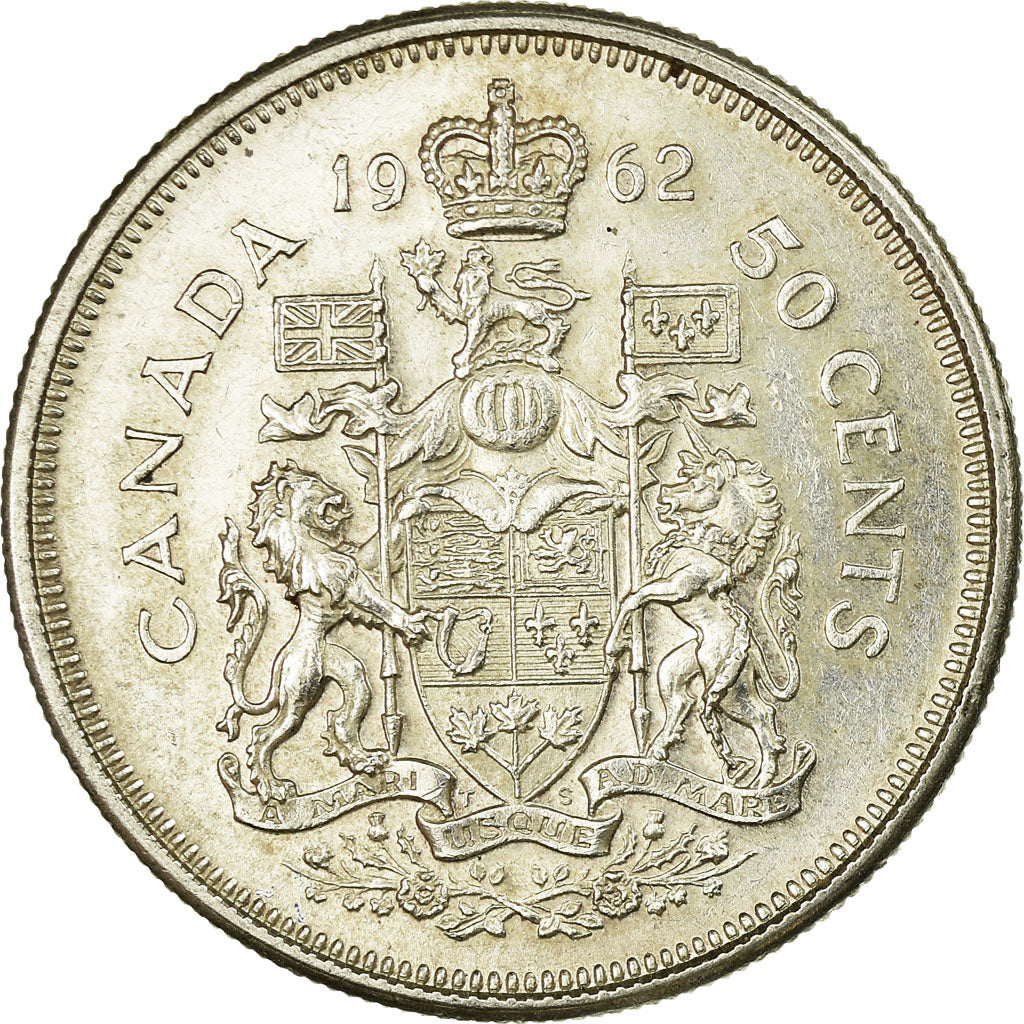 Coin, Canada, Elizabeth II, 50 Cents, 1962, Royal Canadian Mint, Ottawa