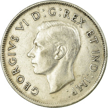 Coin, Canada, George VI, 50 Cents, 1945, Royal Canadian Mint, Ottawa, EF(40-45)