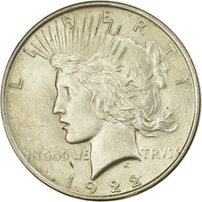Coin, United States, Peace Dollar, Dollar, 1922, U.S. Mint, Philadelphia