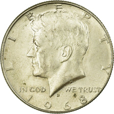 Coin, United States, Kennedy Half Dollar, Half Dollar, 1968, U.S. Mint, Denver
