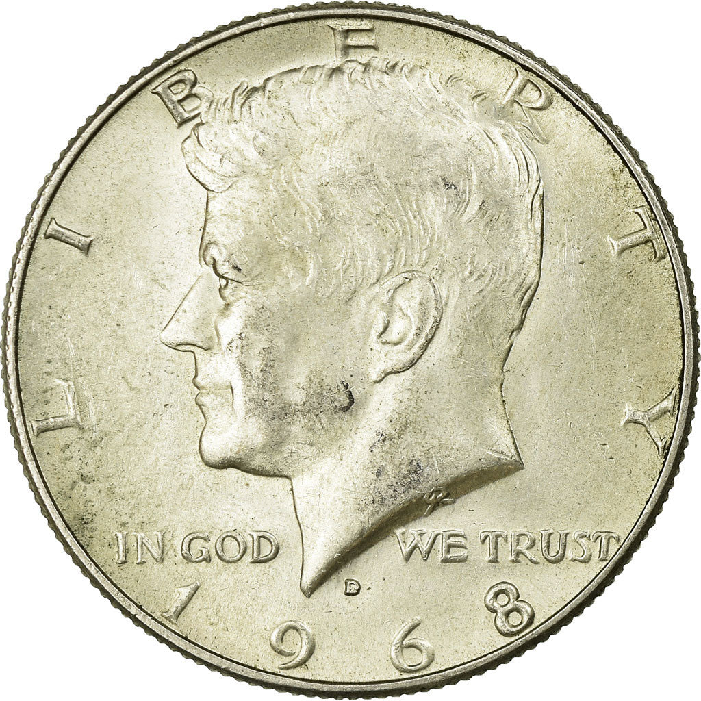 Coin, United States, Kennedy Half Dollar, Half Dollar, 1968, U.S. Mint, Denver
