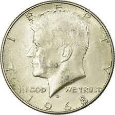 Coin, United States, Kennedy Half Dollar, Half Dollar, 1968, U.S. Mint, Denver